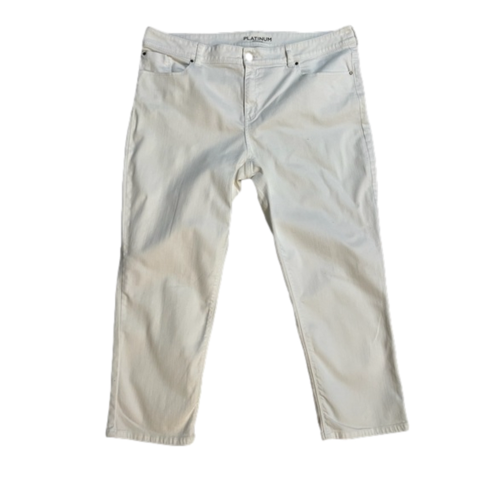 Chico’s Platinum Mid Rise Cropped White Jeans Chico’s Size 3 (US Size 16)